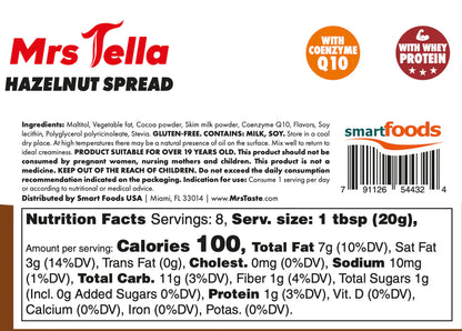 -COMING BACK SOON-MRS TELLA ( CHOCOLATE HAZELNUT ) | Sugar-Free, Gluten-Free, Protein & CoQ10 Boost