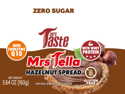 -COMING BACK SOON-MRS TELLA ( CHOCOLATE HAZELNUT ) | Sugar-Free, Gluten-Free, Protein & CoQ10 Boost
